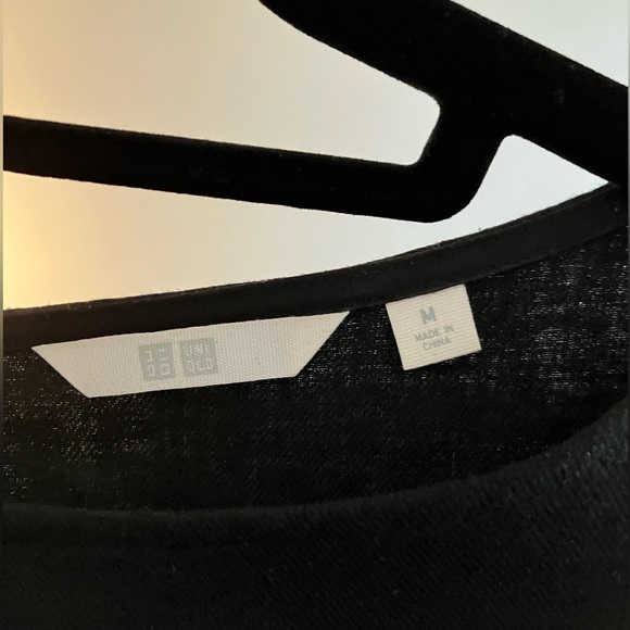 Uniqlo black linen maxi dress M quiet luxury - Picture 4 of 7